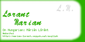 lorant marian business card